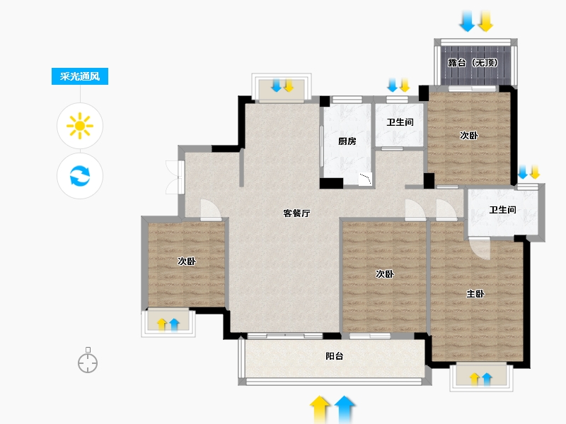 福建省-福州市-福州温泉城-118.13-户型库-采光通风