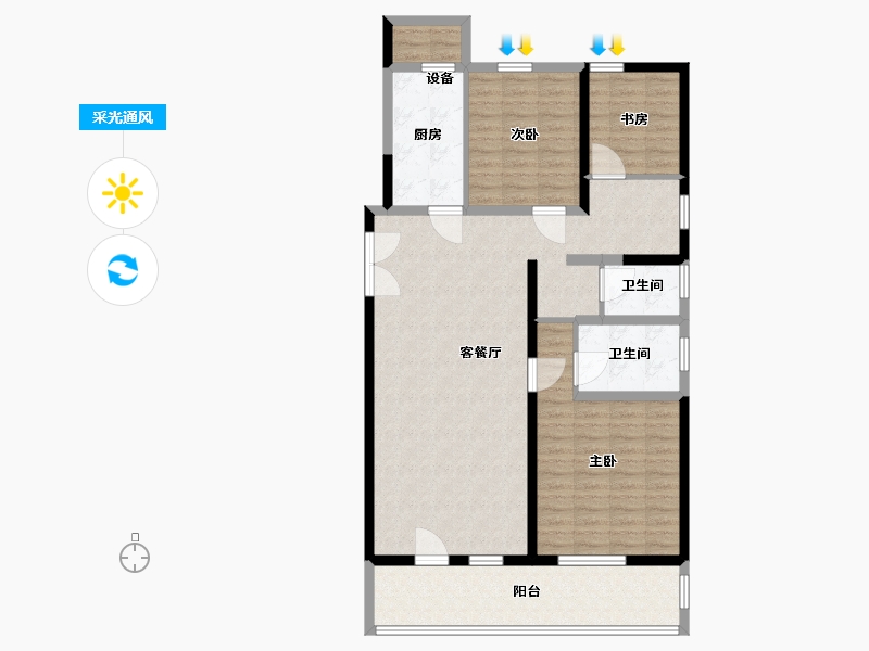 山东省-青岛市-建邦垅锦墅-117.01-户型库-采光通风