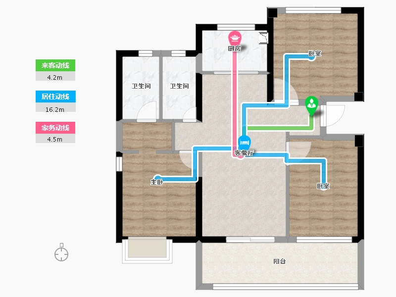 福建省-泉州市-保利住宅第5湾-83.99-户型库-动静线