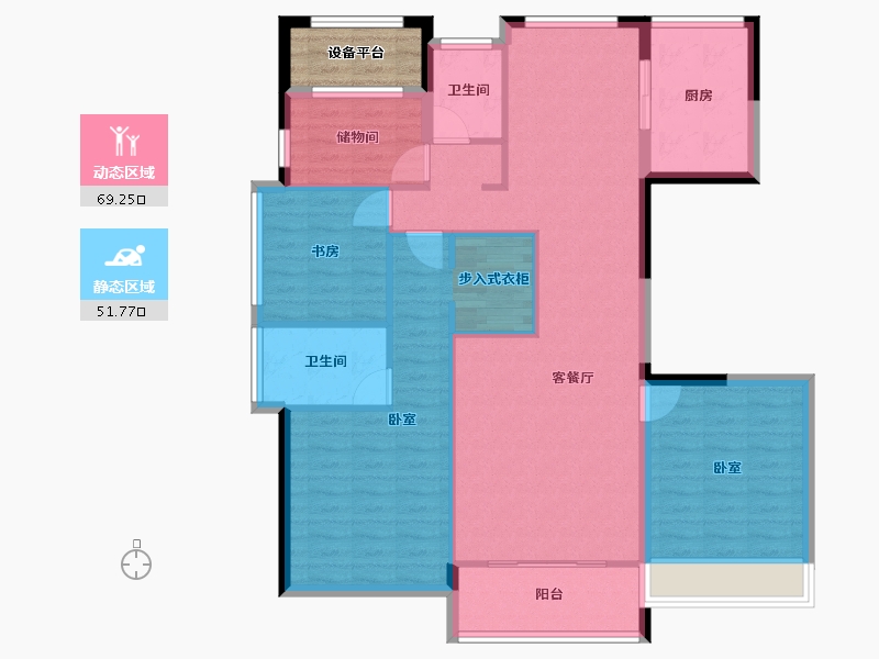 浙江省-湖州市-德信大家·时代公馆-113.02-户型库-动静分区