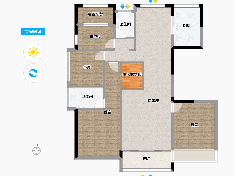 浙江省-湖州市-德信大家·时代公馆-113.02-户型库-采光通风