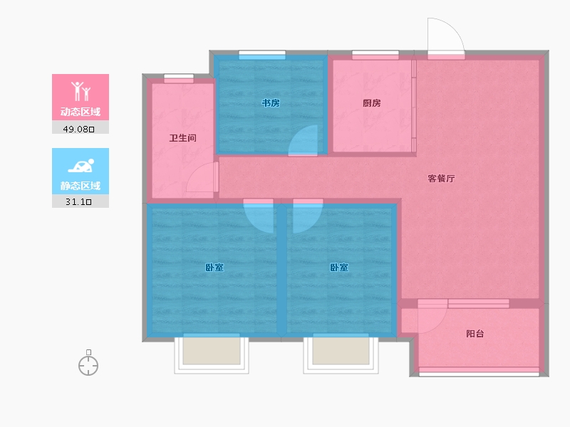 山东省-青岛市-海尔产城创悦湖兰庭-71.00-户型库-动静分区