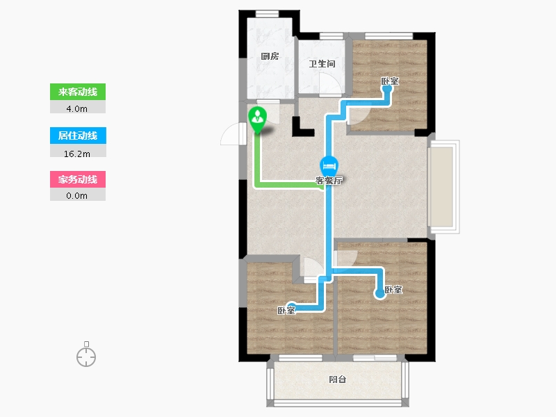 浙江省-嘉兴市-弘阳·昕悦棠小区-71.00-户型库-动静线