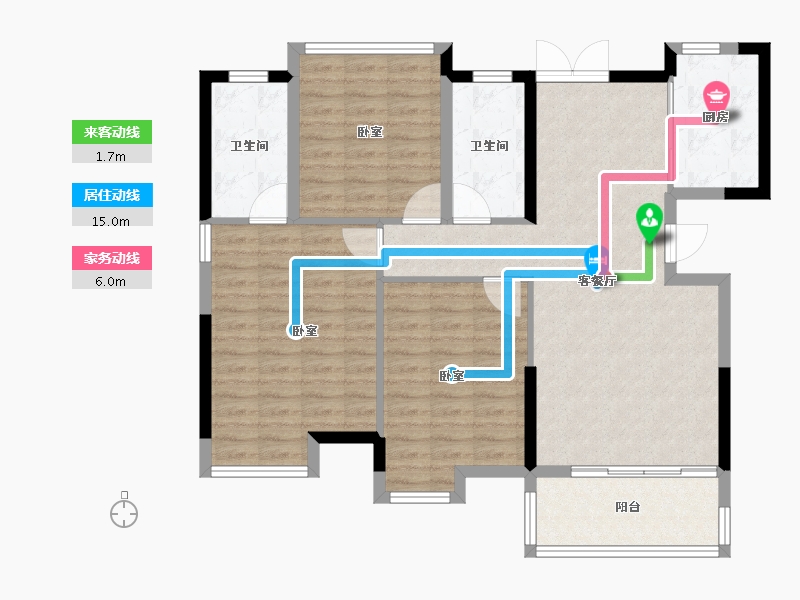 福建省-莆田市-富力壹号半岛-104.00-户型库-动静线