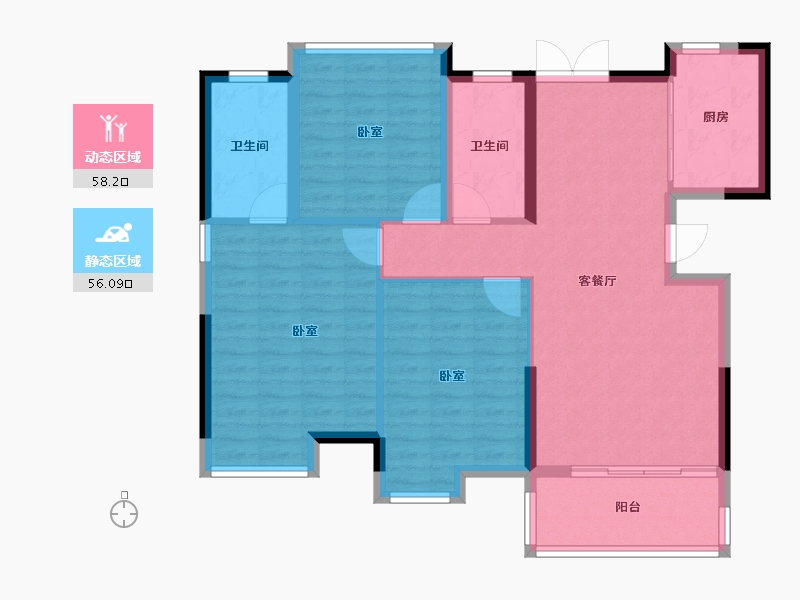 福建省-莆田市-富力壹号半岛-104.00-户型库-动静分区