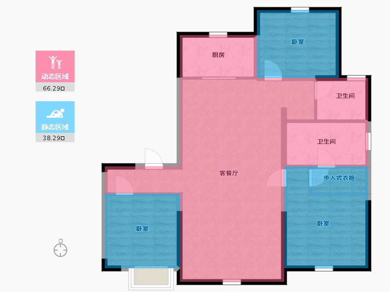 宁夏回族自治区-银川市-鲁银泷玺-94.21-户型库-动静分区