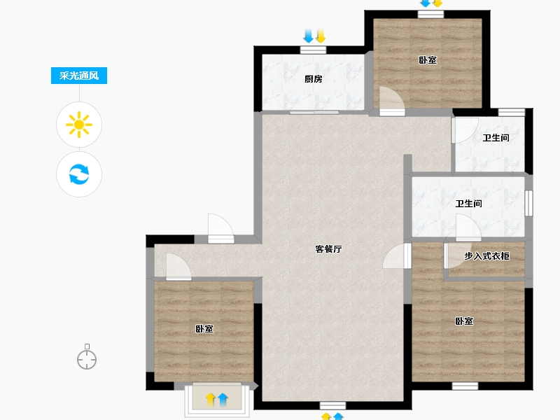 宁夏回族自治区-银川市-鲁银泷玺-94.21-户型库-采光通风