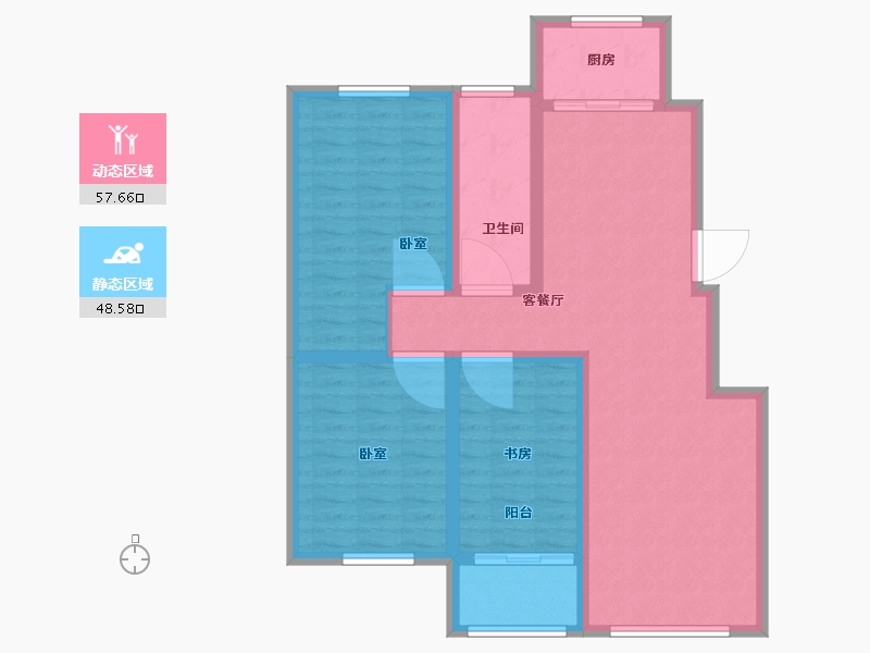 山东省-淄博市-怡海云锦-95.24-户型库-动静分区