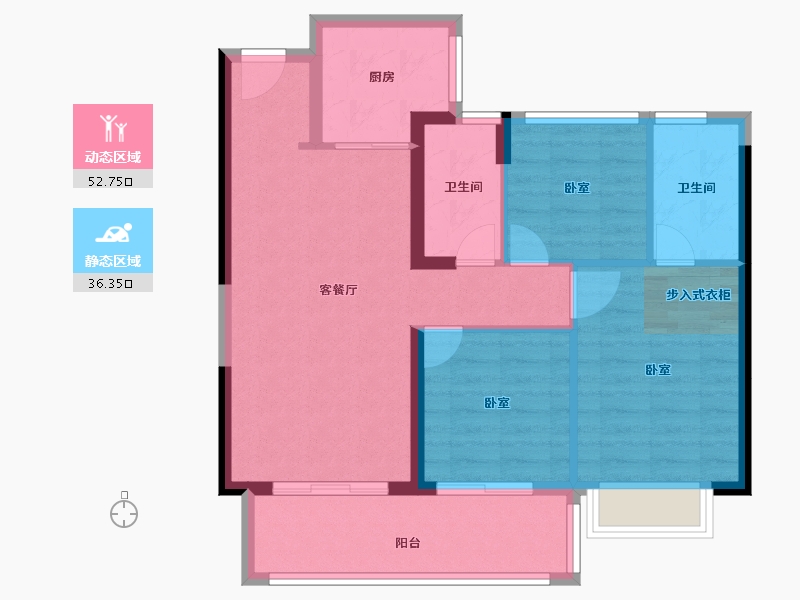 福建省-泉州市-晋江阳光城-80.00-户型库-动静分区