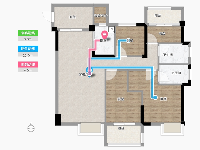 福建省-龙岩市-璞玉滨江-94.00-户型库-动静线