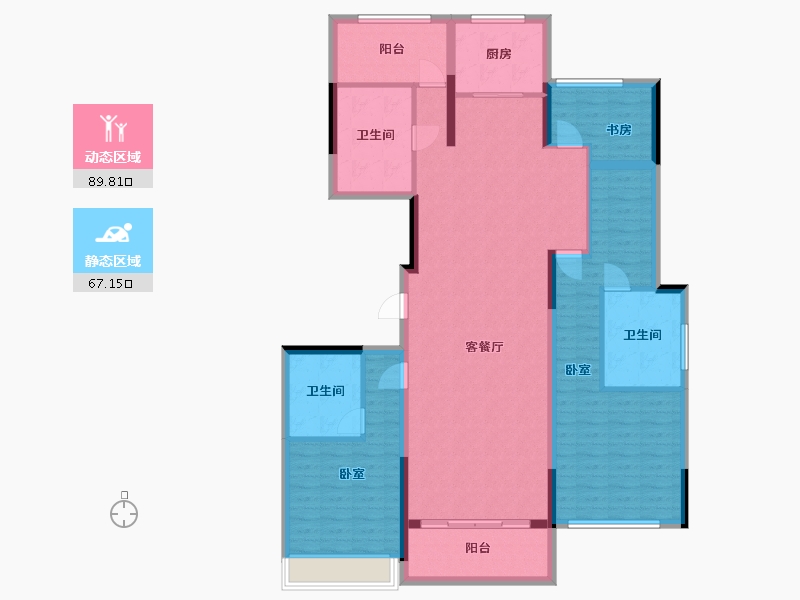 浙江省-杭州市-阳光城拱宸府-142.04-户型库-动静分区