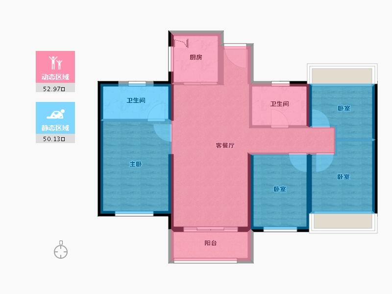 福建省-泉州市-阳光城愉景湾-92.00-户型库-动静分区