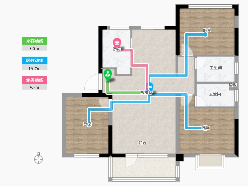 山东省-青岛市-开元城开元盛景-90.00-户型库-动静线