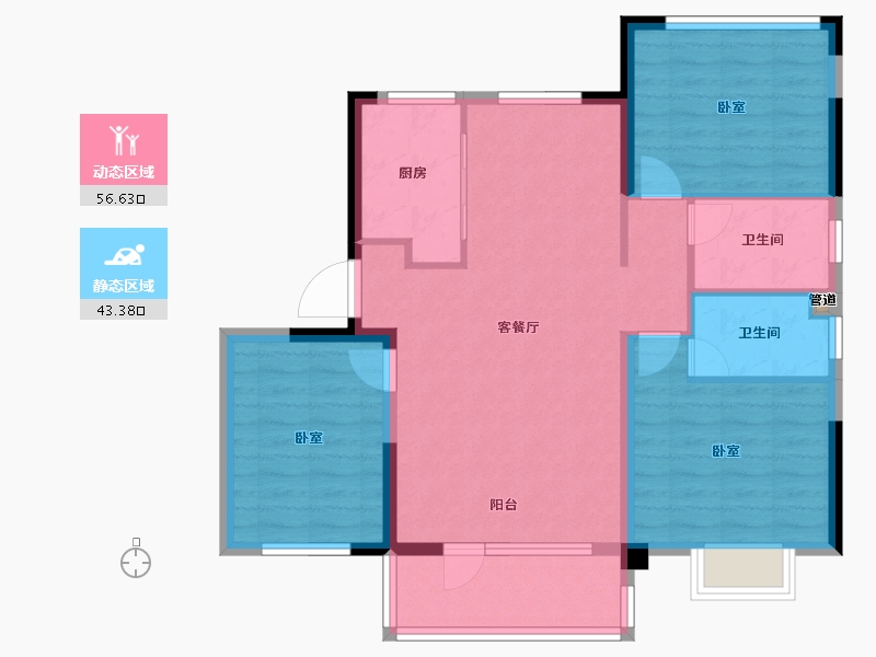 山东省-青岛市-开元城开元盛景-90.00-户型库-动静分区