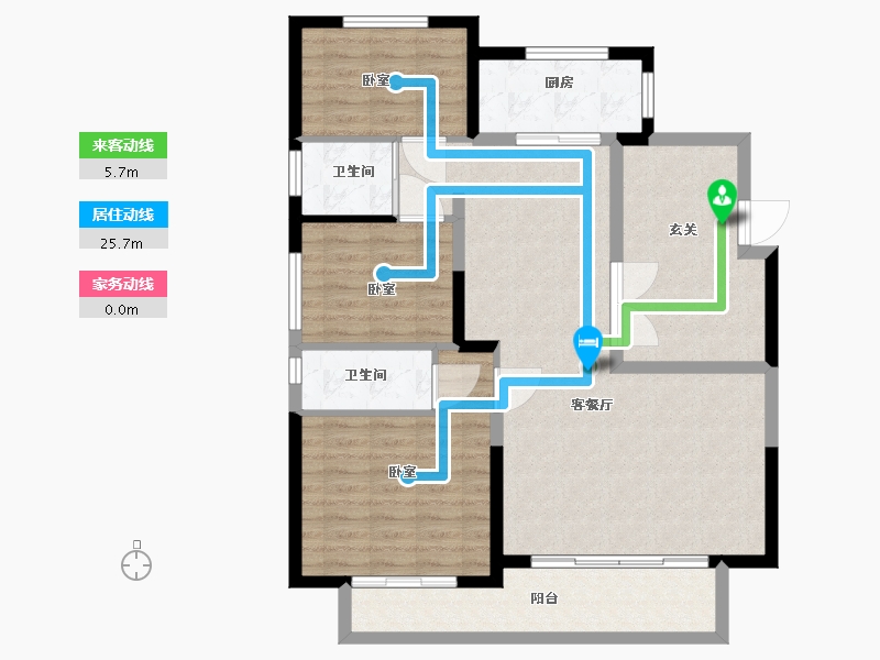 宁夏回族自治区-银川市-君临天下-104.34-户型库-动静线