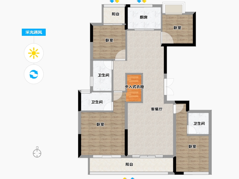 福建省-龙岩市-紫金山体育公园-114.00-户型库-采光通风