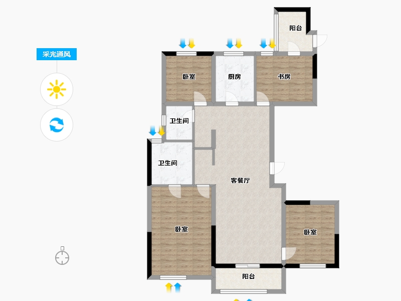 江苏省-镇江市-万科沁园商业生活汇-112.00-户型库-采光通风