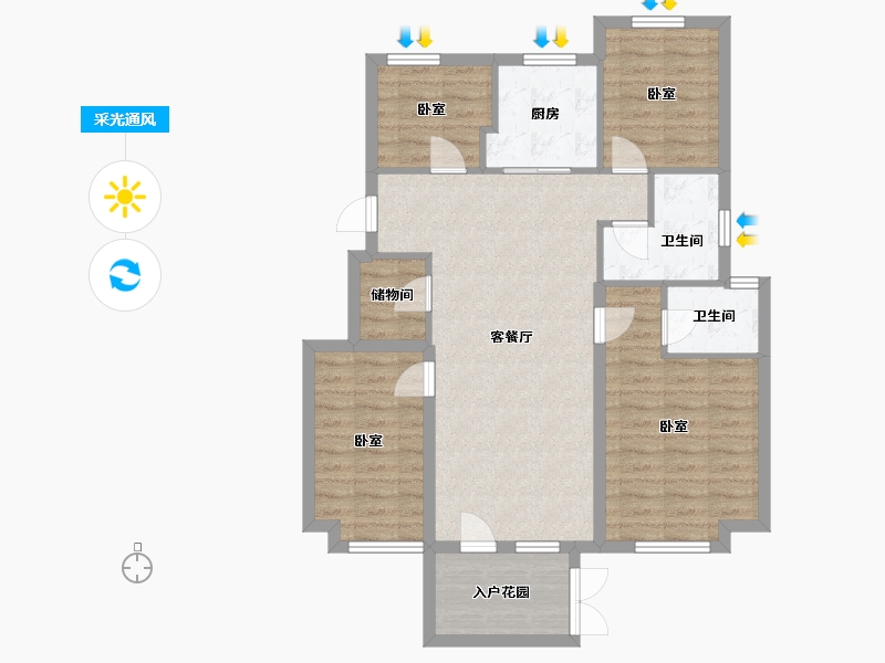 江苏省-镇江市-朗诗万都玲珑樾-92.01-户型库-采光通风