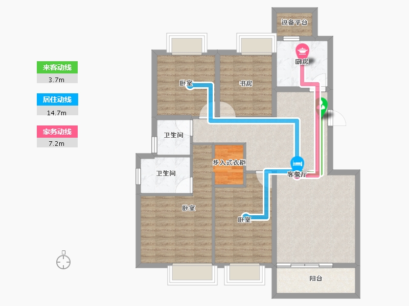 浙江省-湖州市-海伦堡海伦湾-100.00-户型库-动静线