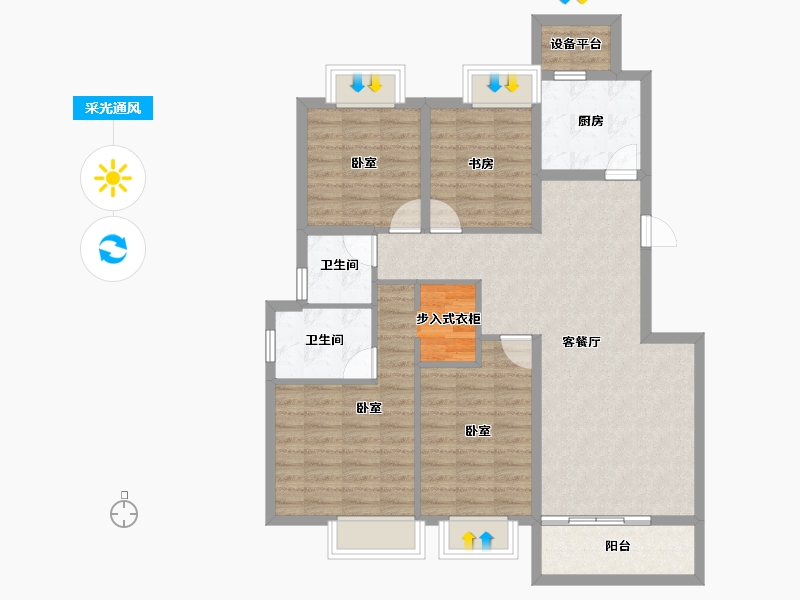 浙江省-湖州市-海伦堡海伦湾-100.00-户型库-采光通风