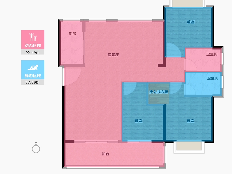 福建省-泉州市-晋江阳光城-135.00-户型库-动静分区