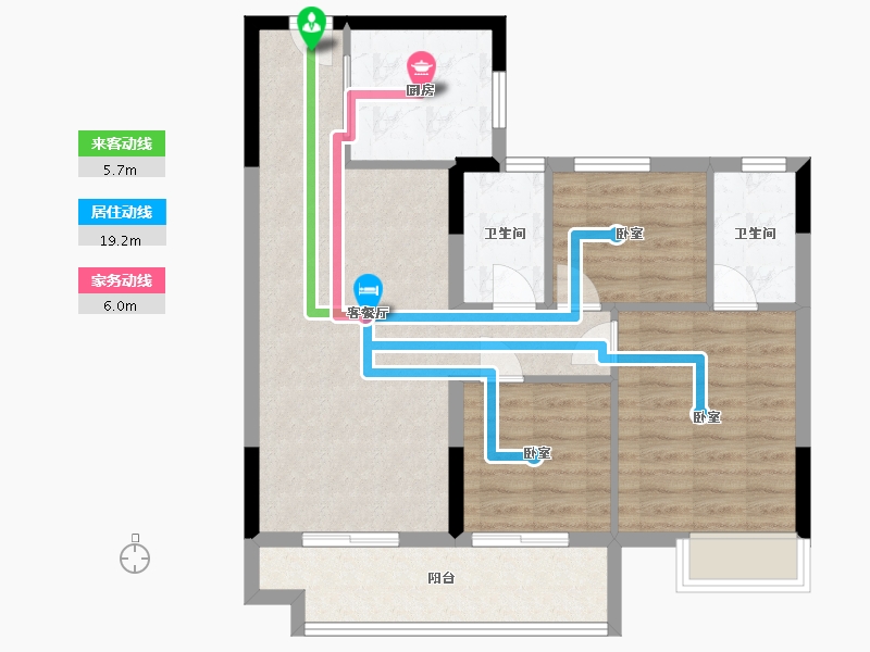 浙江省-湖州市-湖州碧桂园城市之光-80.00-户型库-动静线