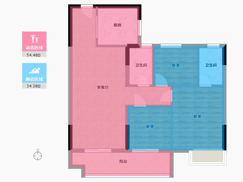 浙江省-湖州市-湖州碧桂园城市之光-80.00-户型库-动静分区