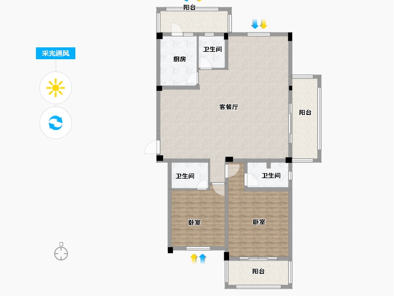 浙江省-绍兴市-九城御两湖-163.00-户型库-采光通风