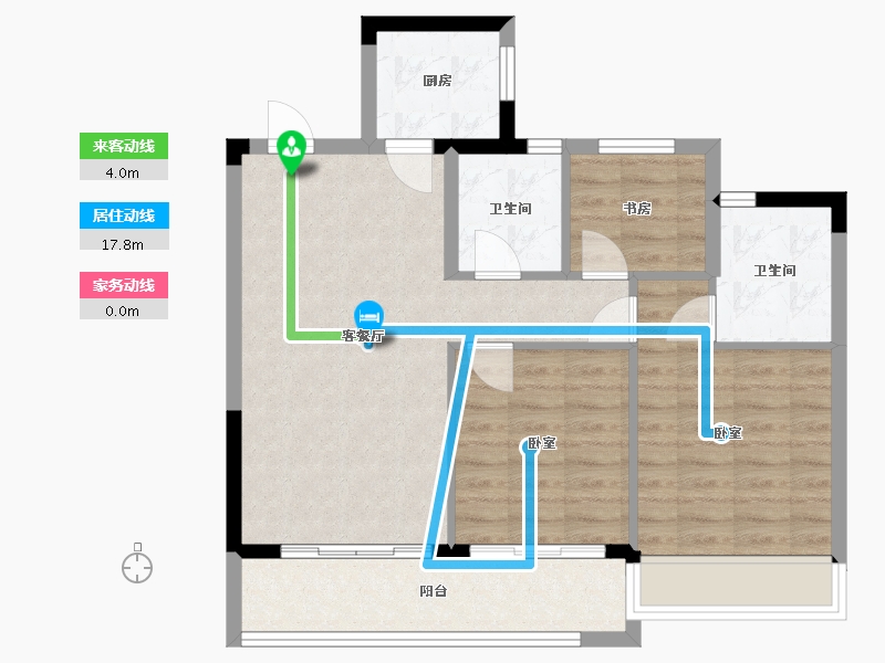 浙江省-湖州市-漾山宸院-76.70-户型库-动静线