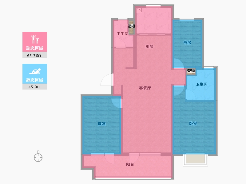 山东省-青岛市-万科未来城-100.00-户型库-动静分区