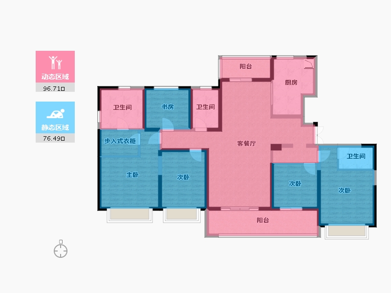 江苏省-泰州市-佳源威尼斯城奥赛宫-154.00-户型库-动静分区