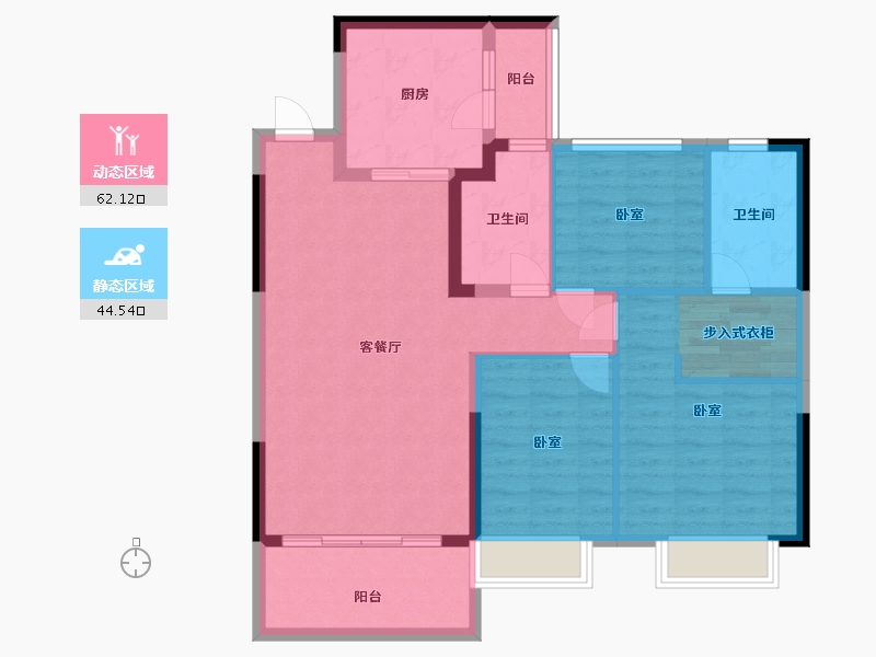 浙江省-湖州市-湖州恒大珺睿府-96.00-户型库-动静分区