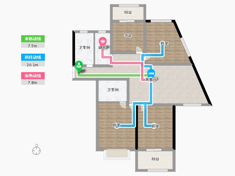 江苏省-镇江市-领东天第-117.98-户型库-动静线