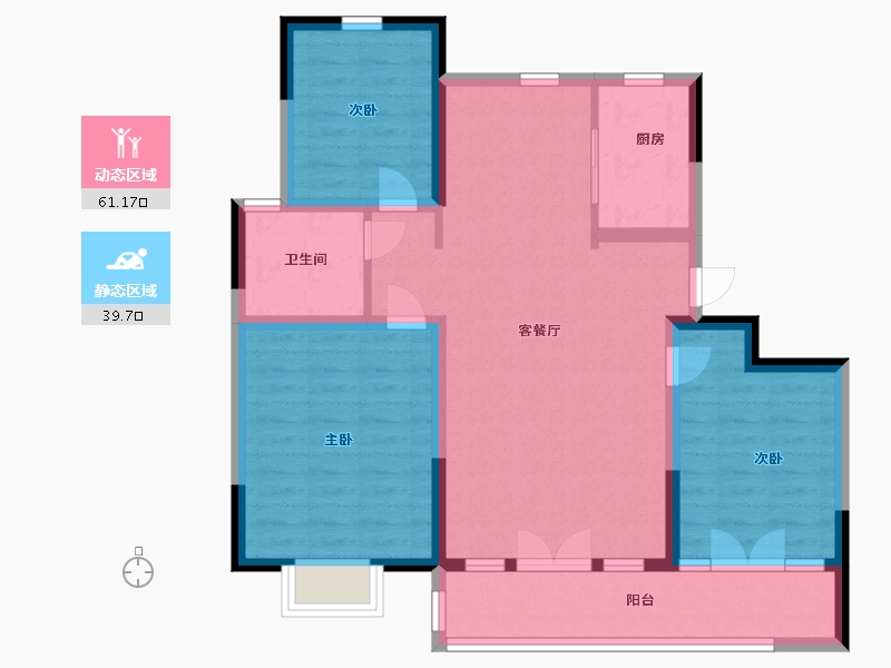 山东省-青岛市-融合嘉园-90.00-户型库-动静分区