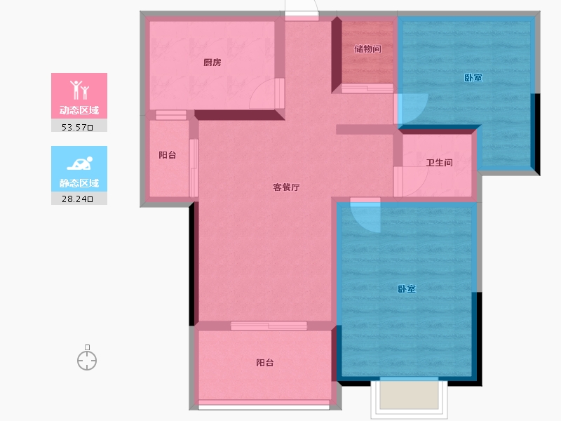 江苏省-镇江市-嘉荟新城-71.75-户型库-动静分区