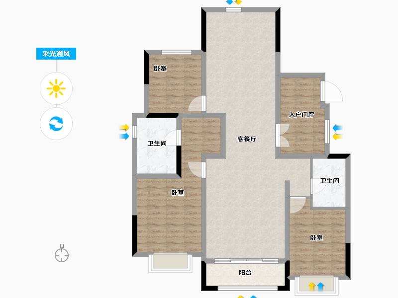 山东省-济南市-国悦瑞府-115.99-户型库-采光通风