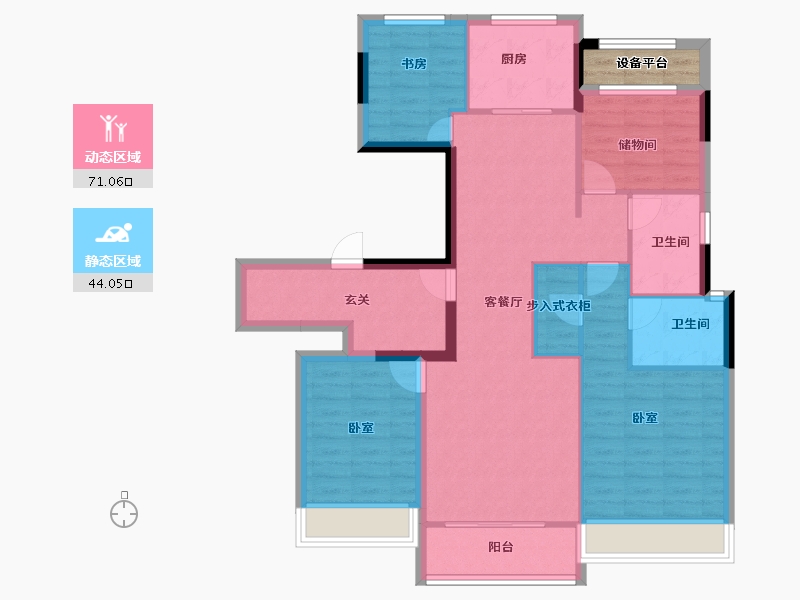 浙江省-湖州市-德信大家·时代公馆-106.01-户型库-动静分区