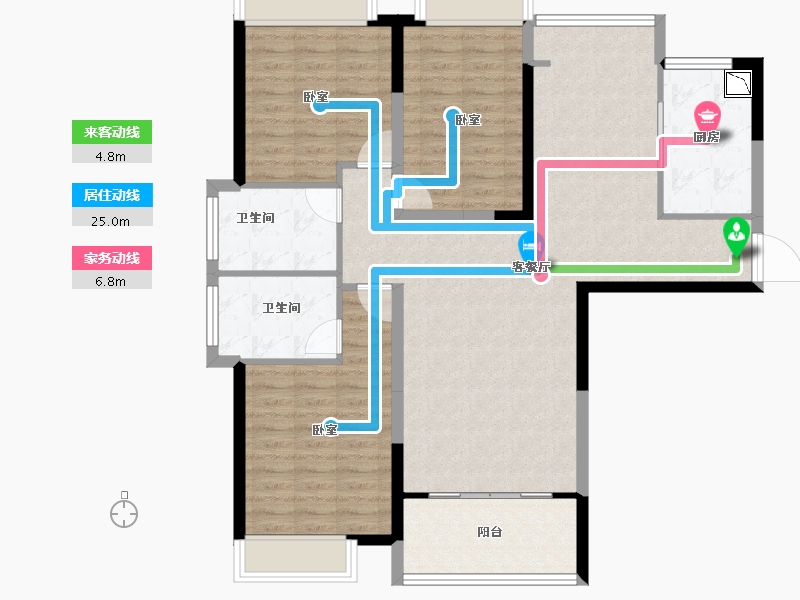 安徽省-合肥市-星光国际广场-108.47-户型库-动静线