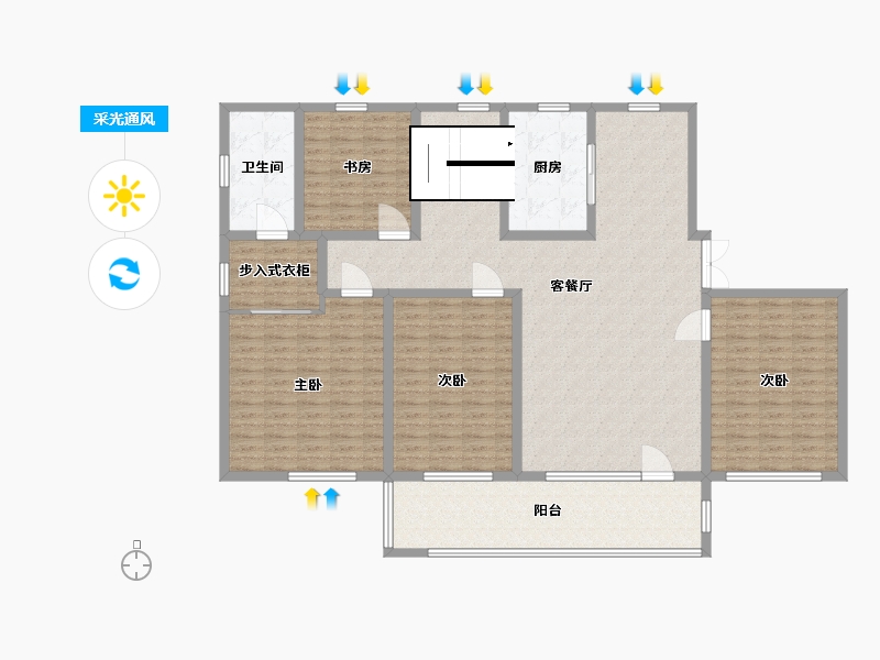 山东省-青岛市-弗莱德建公元-168.00-户型库-采光通风