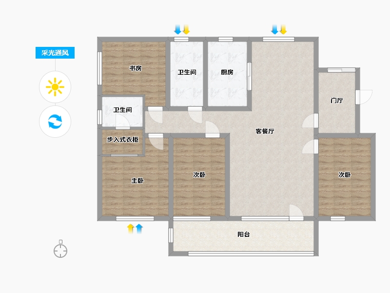 山东省-青岛市-弗莱德建公元-137.49-户型库-采光通风