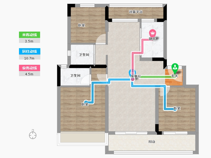 浙江省-湖州市-碧桂园狮山源著-85.00-户型库-动静线