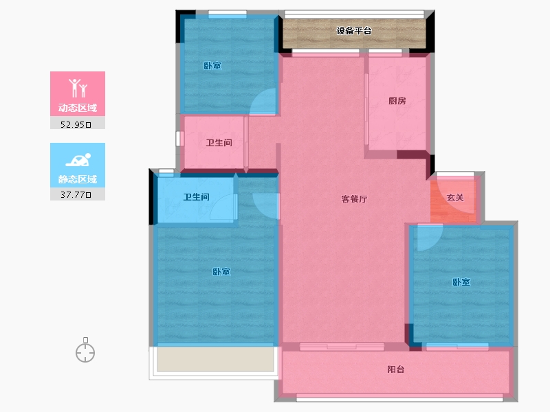 浙江省-湖州市-碧桂园狮山源著-85.00-户型库-动静分区