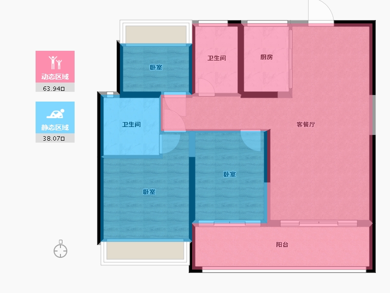 宁夏回族自治区-银川市-融创枫丹壹号-92.00-户型库-动静分区