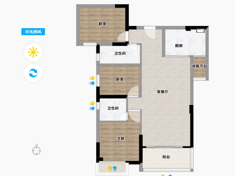 福建省-泉州市-安溪裕福明珠-78.81-户型库-采光通风