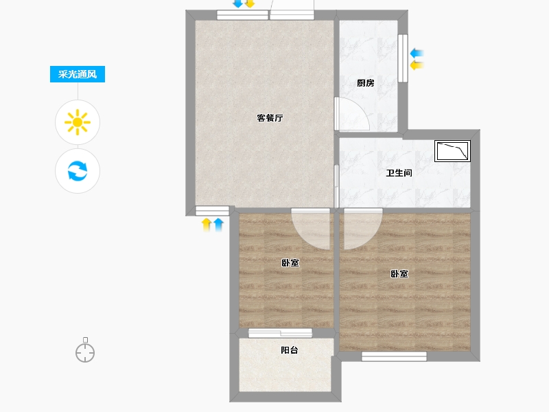 安徽省-芜湖市-宜居·香城湾-50.00-户型库-采光通风