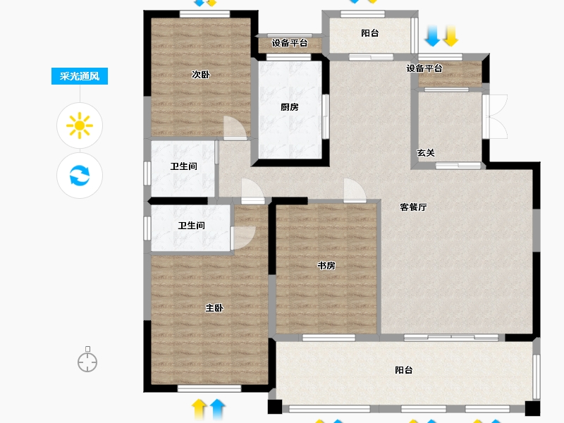 江西省-赣州市-龙兴福居·极少墅-141.54-户型库-采光通风