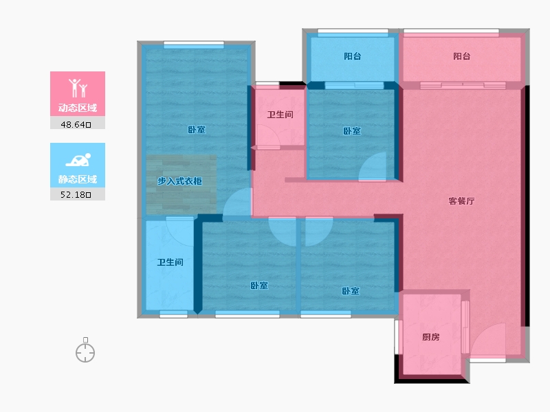 福建省-泉州市-美岭新榜园-90.00-户型库-动静分区