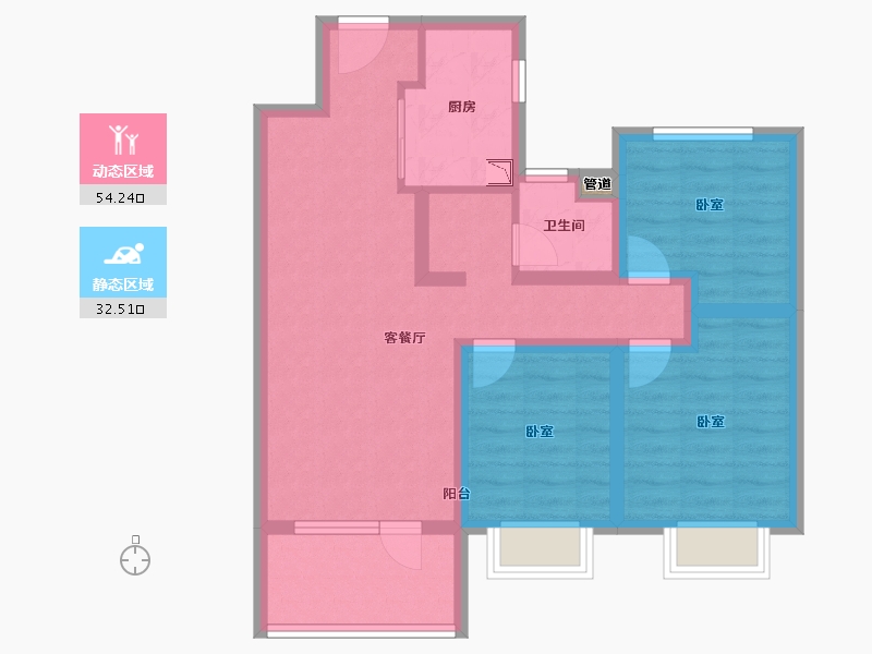 山东省-青岛市-万科未来城-76.00-户型库-动静分区