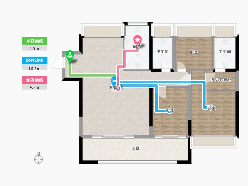 宁夏回族自治区-银川市-融创枫丹壹号-108.00-户型库-动静线