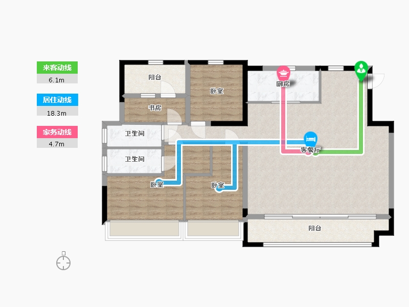 宁夏回族自治区-银川市-融创枫丹壹号-114.73-户型库-动静线